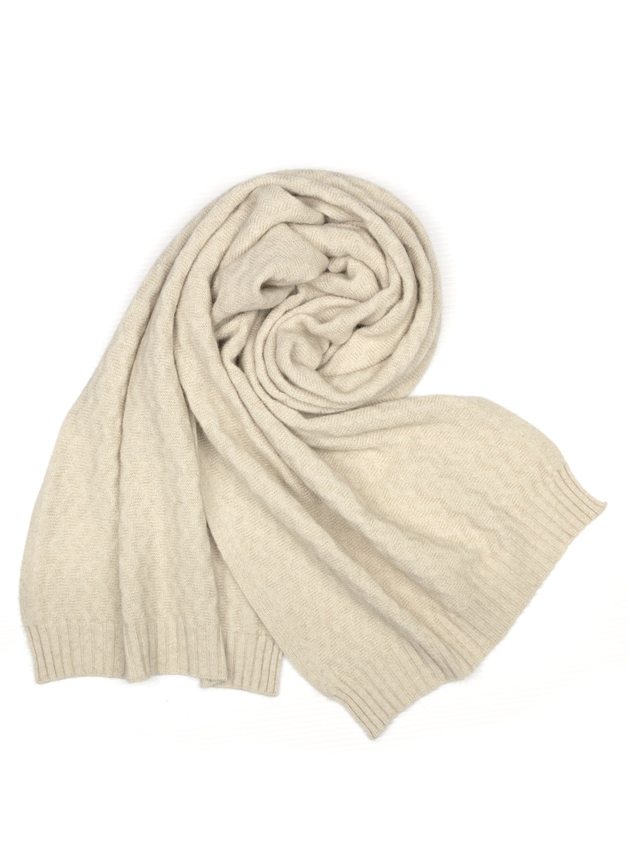 Possum Silk Merino Ziggi Scarf in Ivory