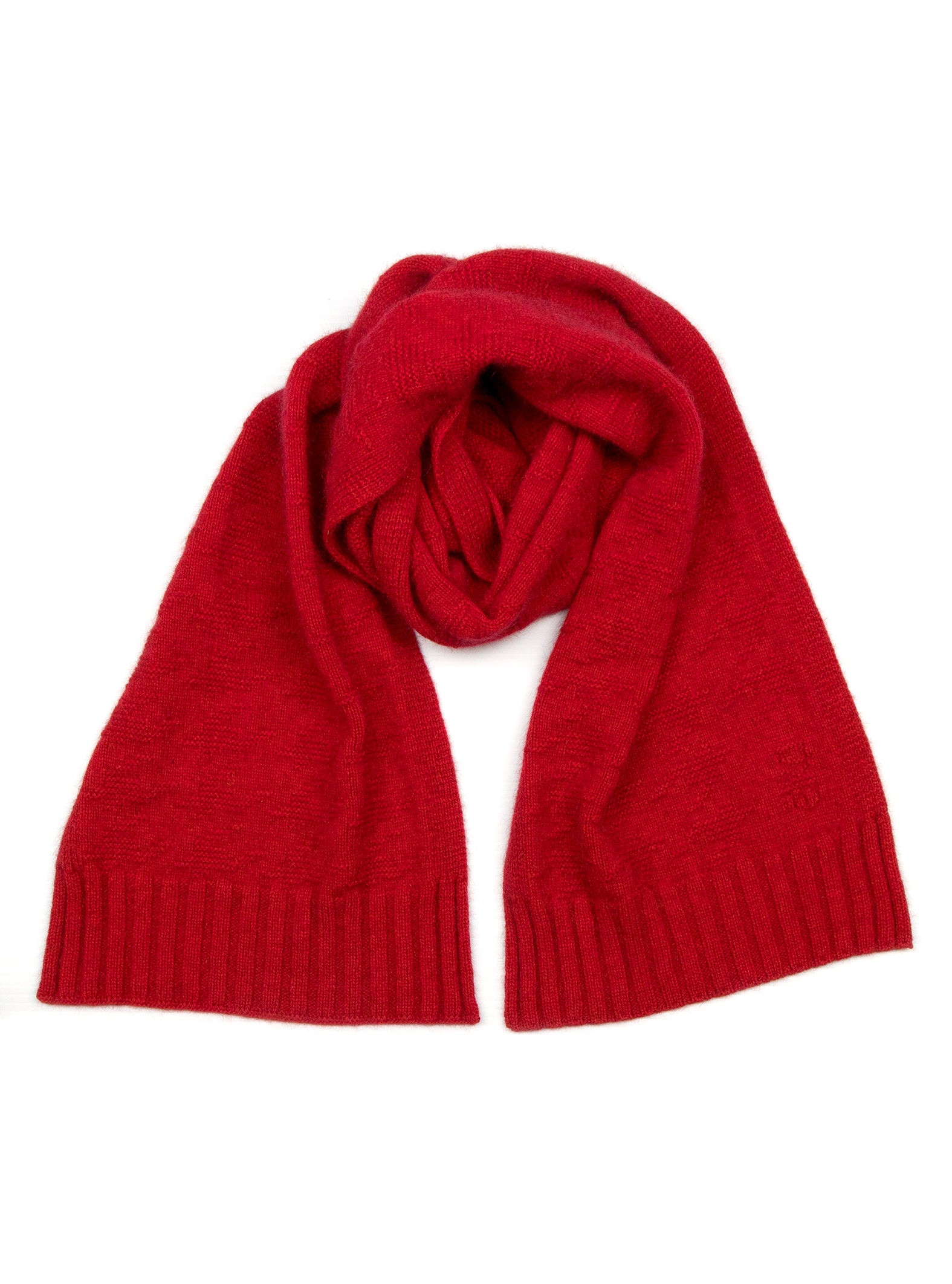 Possum Silk Houndstooth Scarf Red