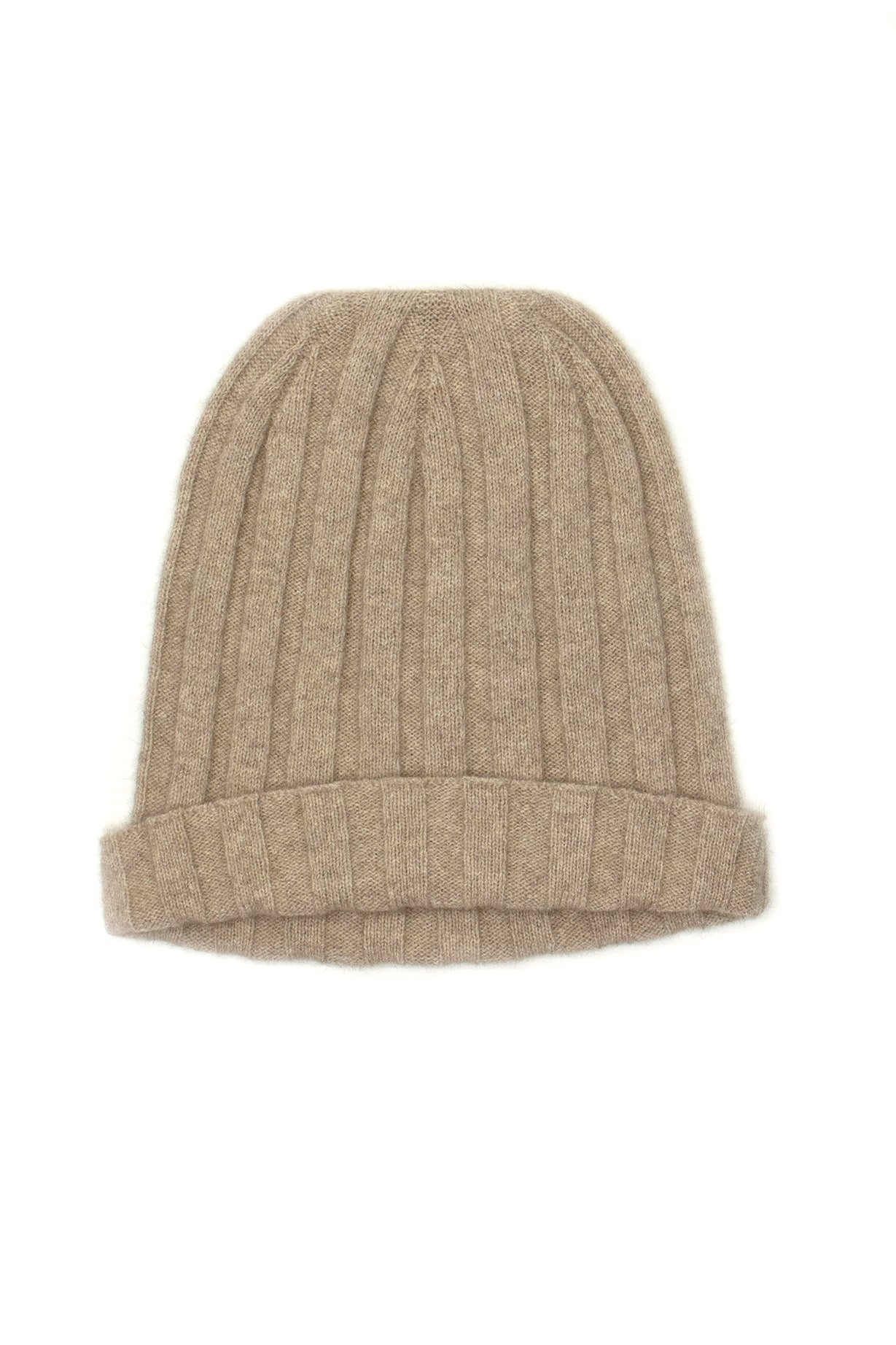 Rib Beanie in Beige