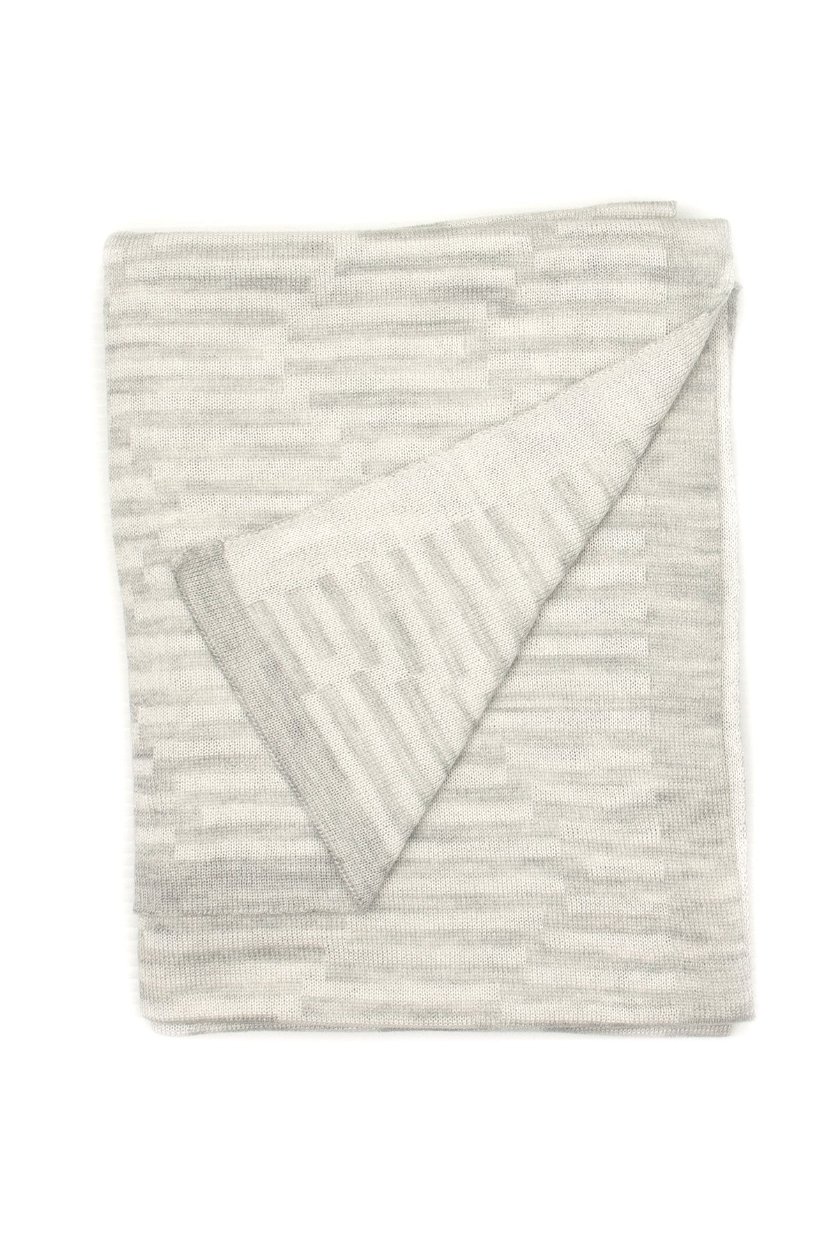 Silk Merino White Chevron Baby Blanket