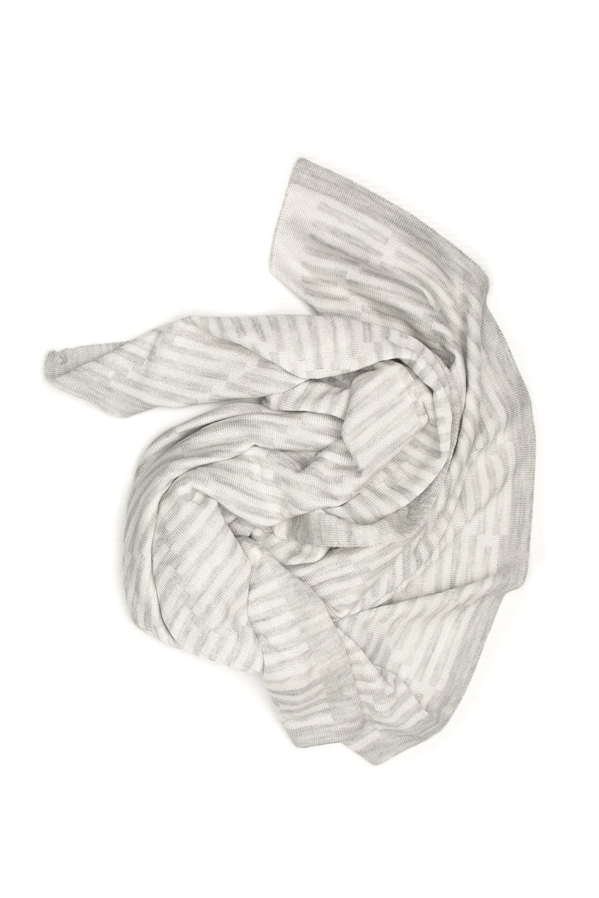 Silk Merino White Chevron Baby Blanket